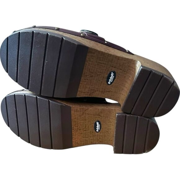 Dr. Scholl's Size 8 red/burgundy comfort mule clog.  Slip-on faux leather. - Picture 8 of 9